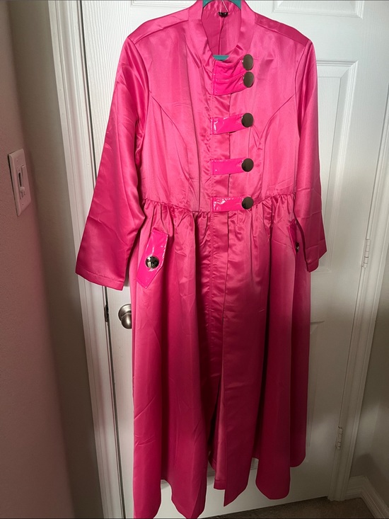 Zara Dresses & Skirts - Zara Hot Pink Satin Midi Coat Dress